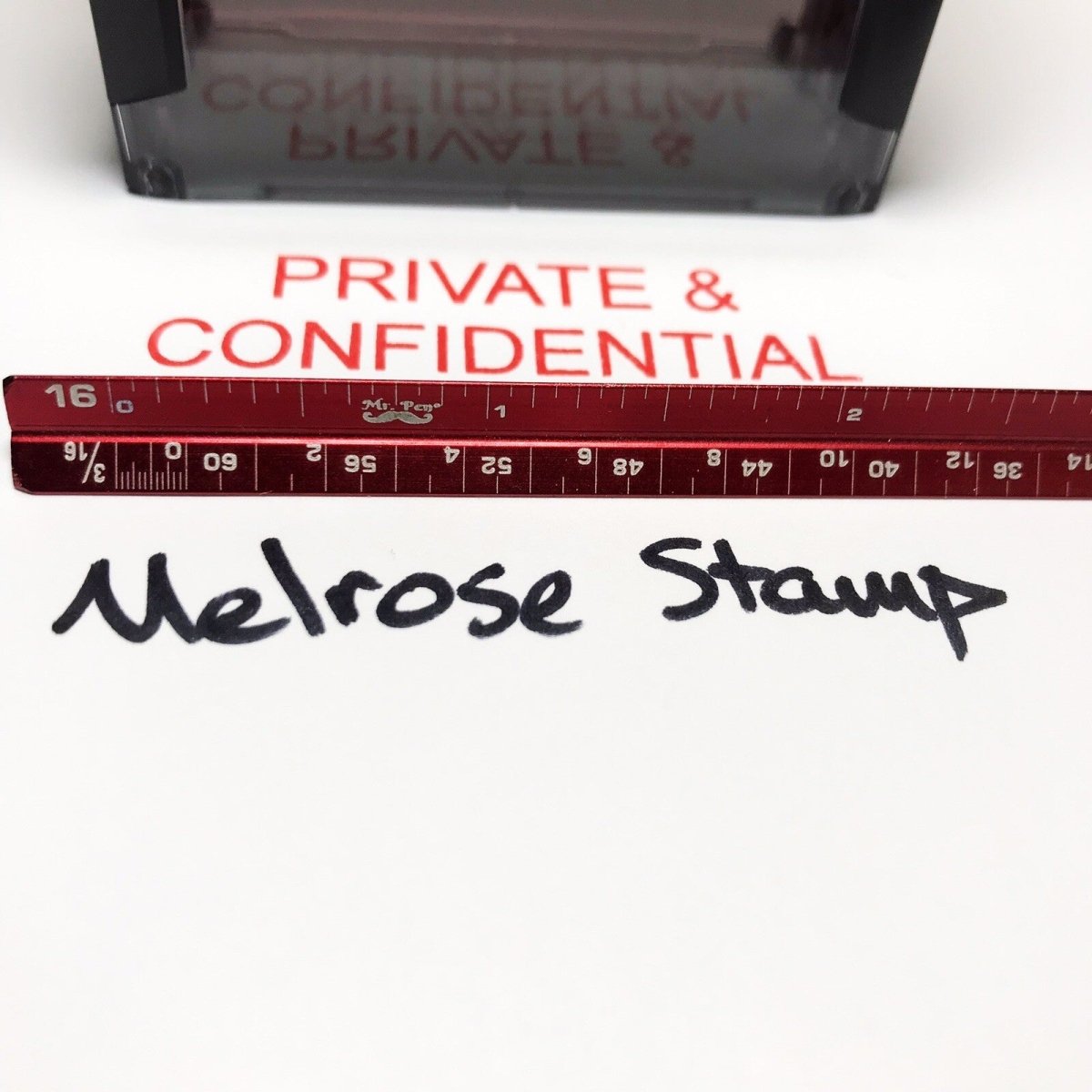Private And Confidential Rubber Stamp Red Ink Self Inking Ideal 4913 - Melrose Stamp Co