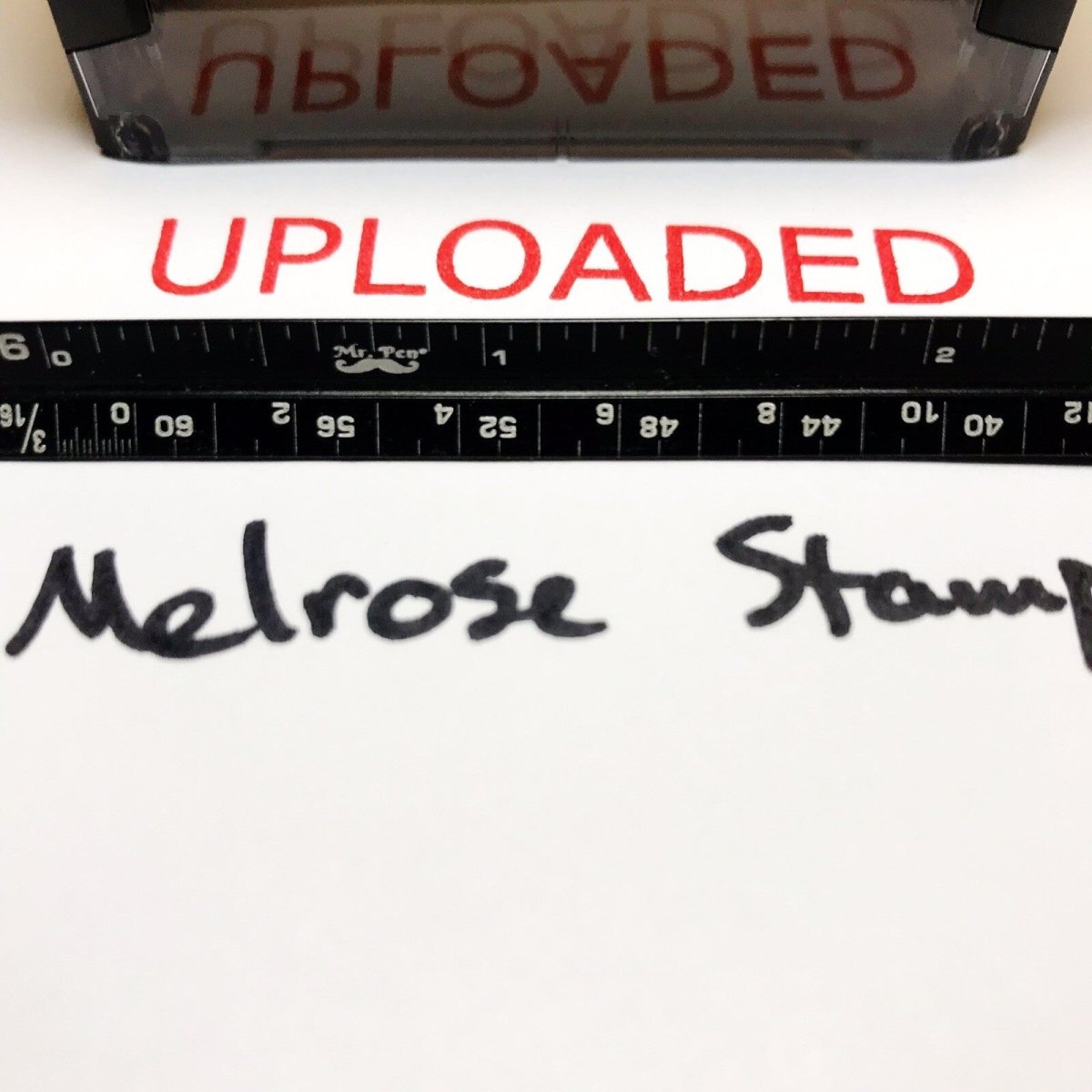 Uploaded Rubber Stamp Red Ink Self Inking Ideal 4913 - Melrose Stamp Co