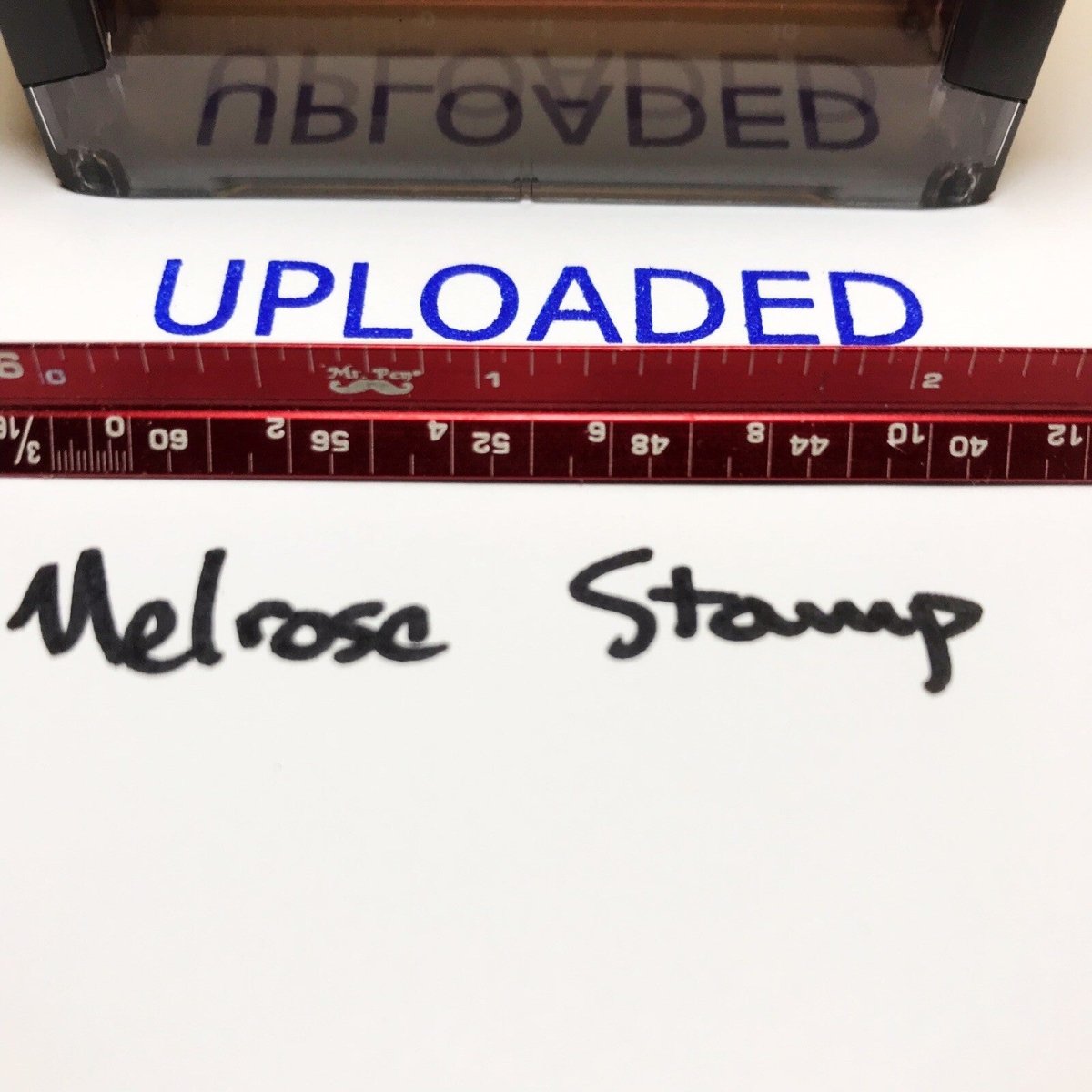 Uploaded Rubber Stamp Blue Ink Self Inking Ideal 4913 - Melrose Stamp Co