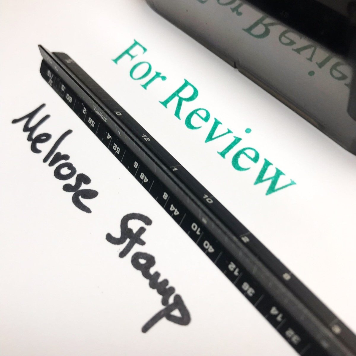 For Review Rubber Stamp Green Ink Self Inking Ideal 4913 - Melrose Stamp Co