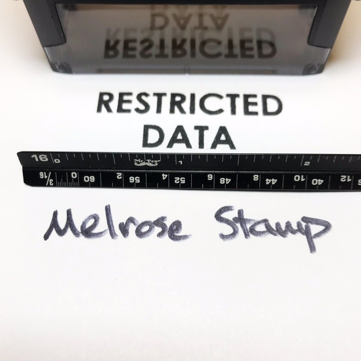 Restricted Data Rubber Stamp Black Ink Ideal 4913 - Melrose Stamp Co