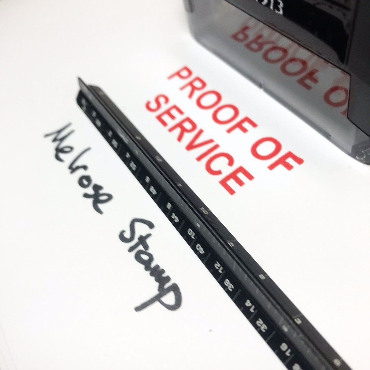 Proof Of Service Rubber Stamp Red Ink Self Inking Ideal 4913 - Melrose Stamp Co
