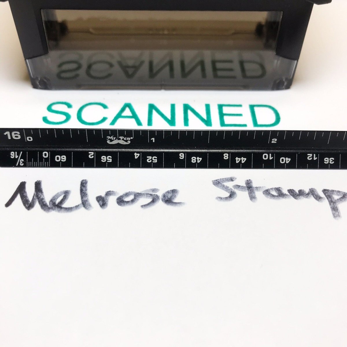 Scanned Rubber Stamp Green Ink Self Inking Ideal 4913 - Melrose Stamp Co