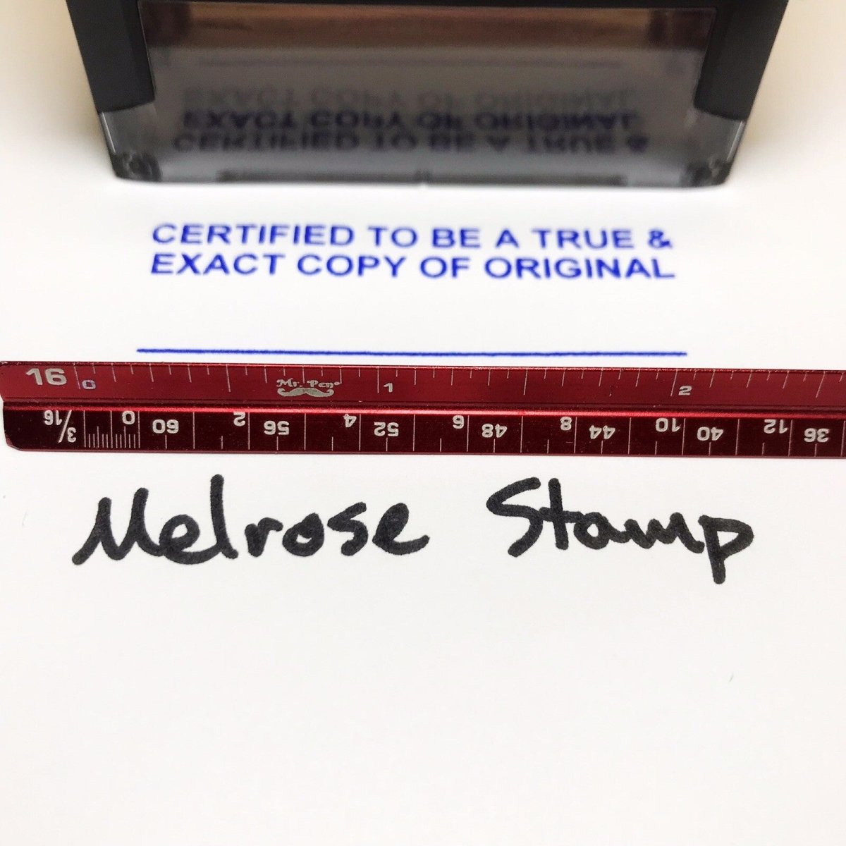 Certified To Be True Exact Copy Of Original Rubber Stamp Blue Ink Ideal 4913 - Melrose Stamp Co