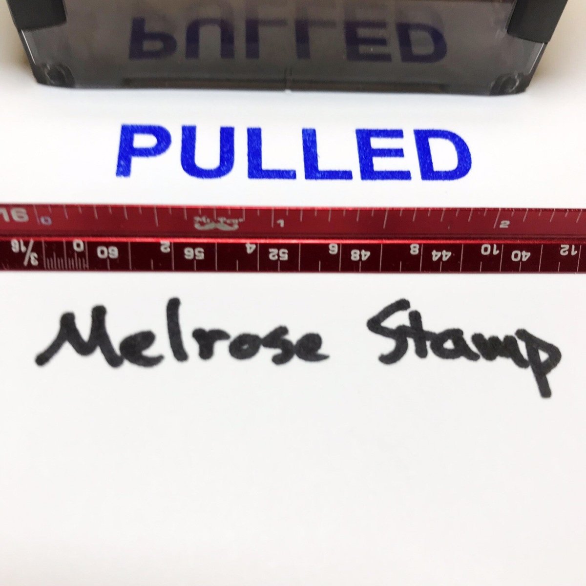 Pulled Rubber Stamp Blue Ink Self Inking Ideal 4913 - Melrose Stamp Co
