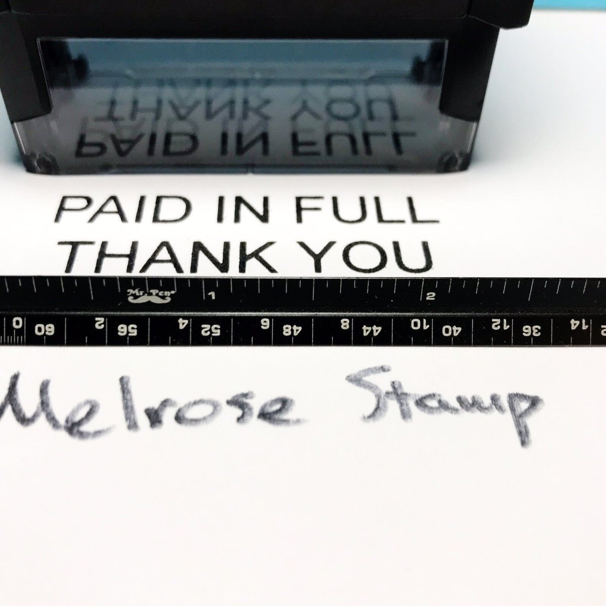 Paid In Full Thank You Rubber Stamp Black Ink Self Inking Ideal 4913 - Melrose Stamp Co
