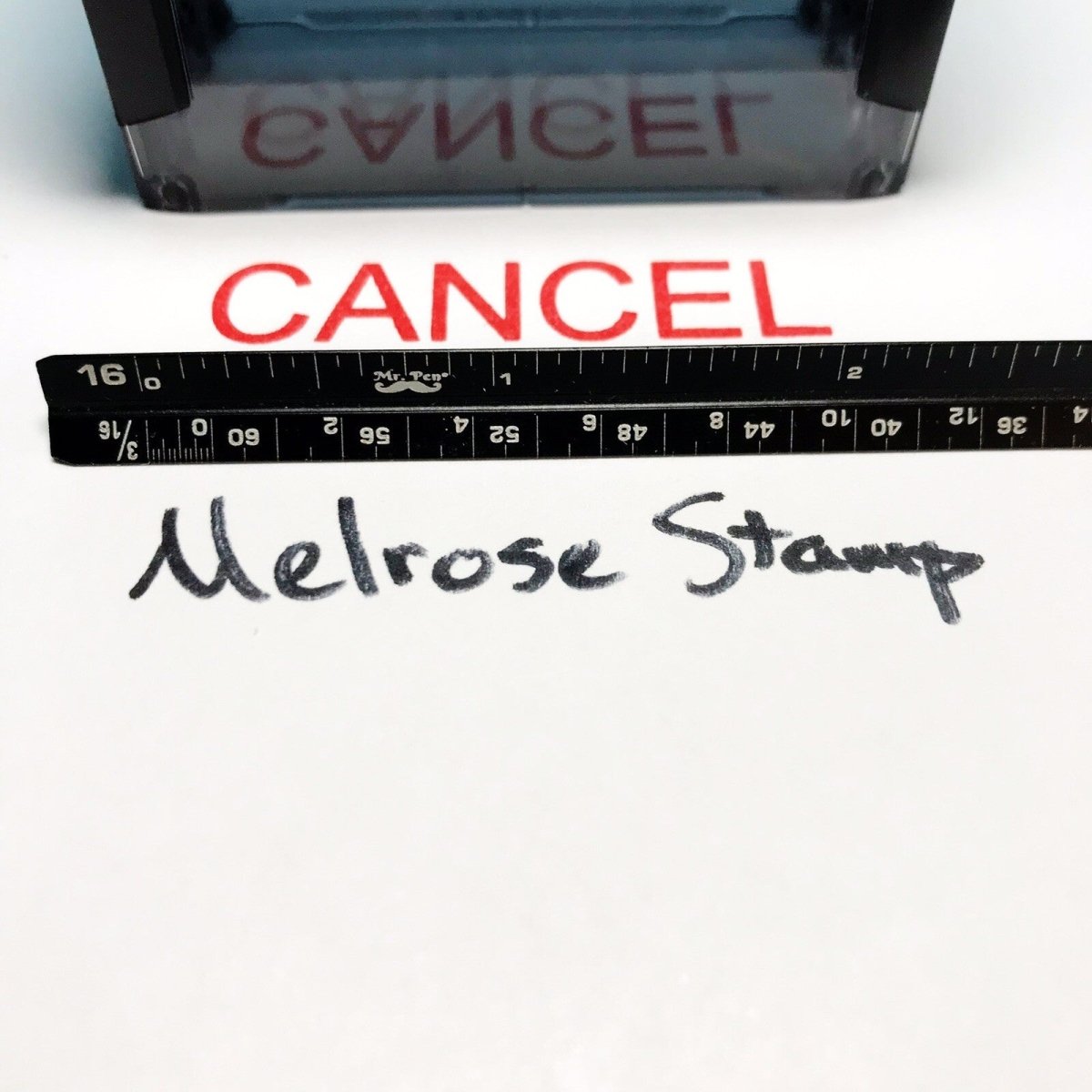 Cancel Rubber Stamp Red Ink Self Inking Ideal 4913 - Melrose Stamp Co