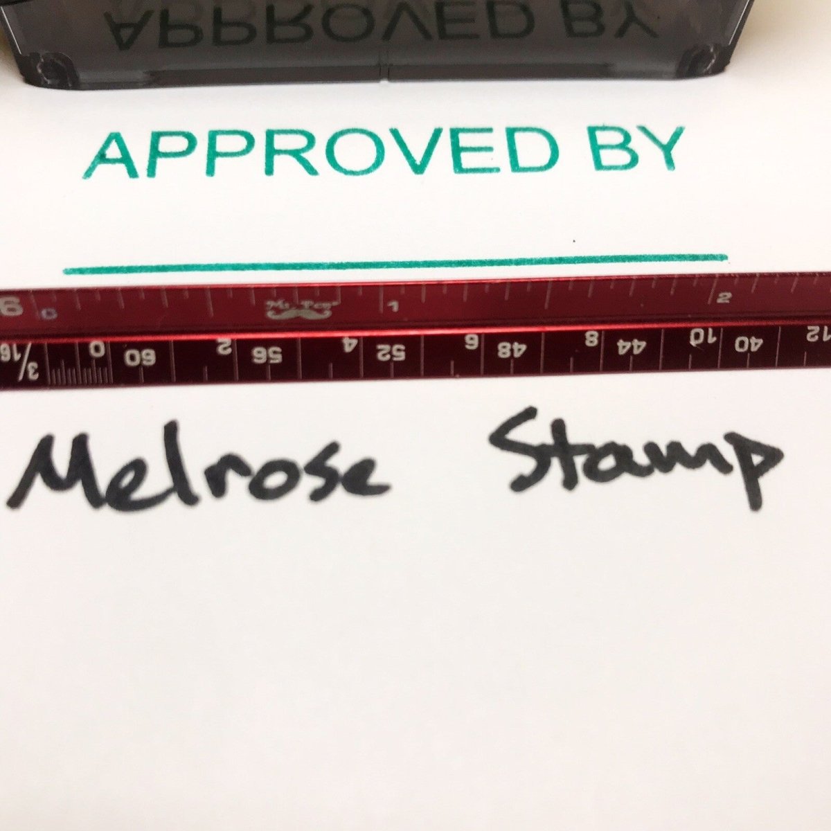 Approved By Rubber Stamp Green Ink Self Inking Ideal 4913 - Melrose Stamp Co