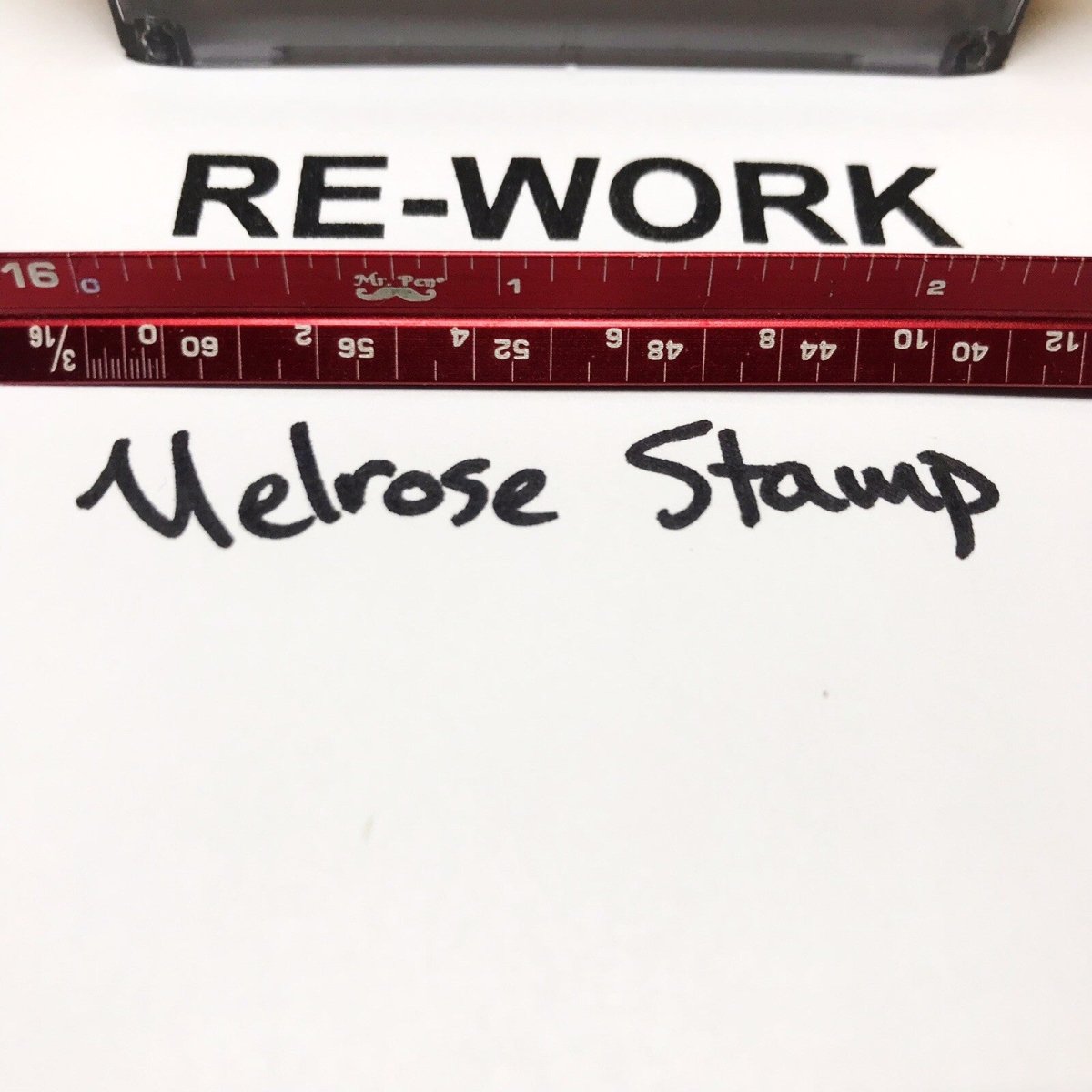 Rework Rubber Stamp Black Ink Self Inking Ideal 4913 - Melrose Stamp Co