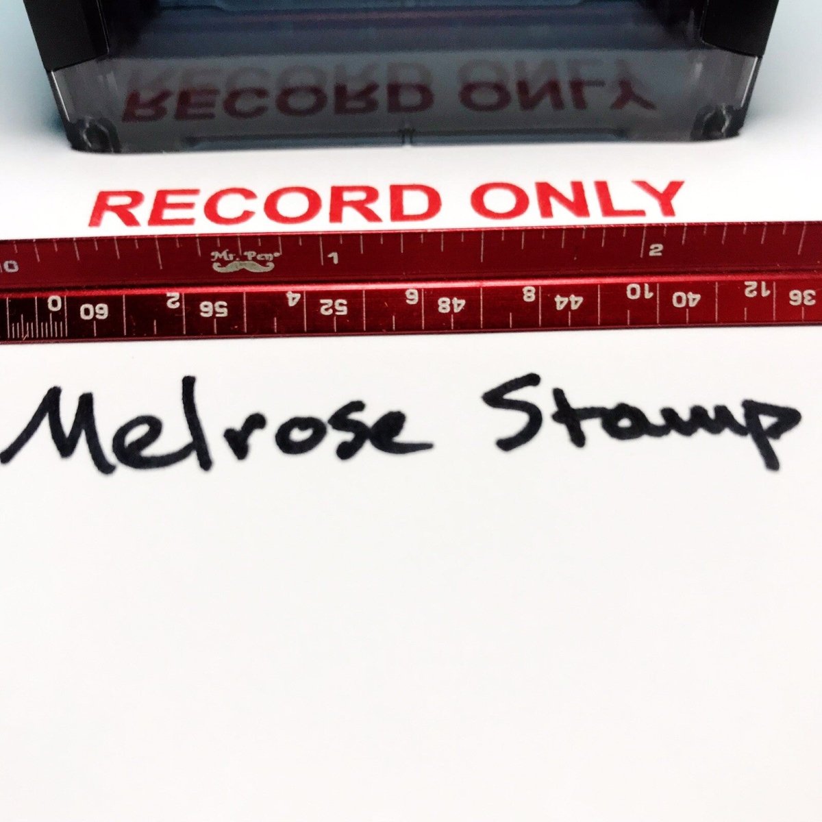 Record Only Rubber Stamp Red Ink Self Inking Ideal 4913 - Melrose Stamp Co