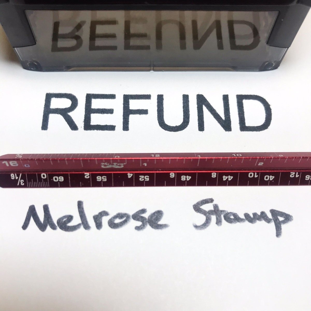 Refund Rubber Stamp Black Ink Self Inking Ideal 4913 - Melrose Stamp Co