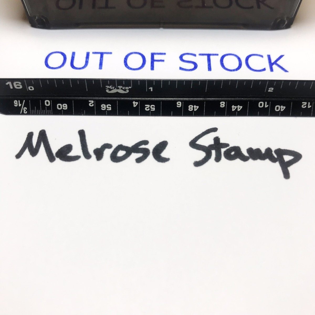 Out Of Stock Rubber Stamp Blue Ink Self Inking Ideal 4913 - Melrose Stamp Co