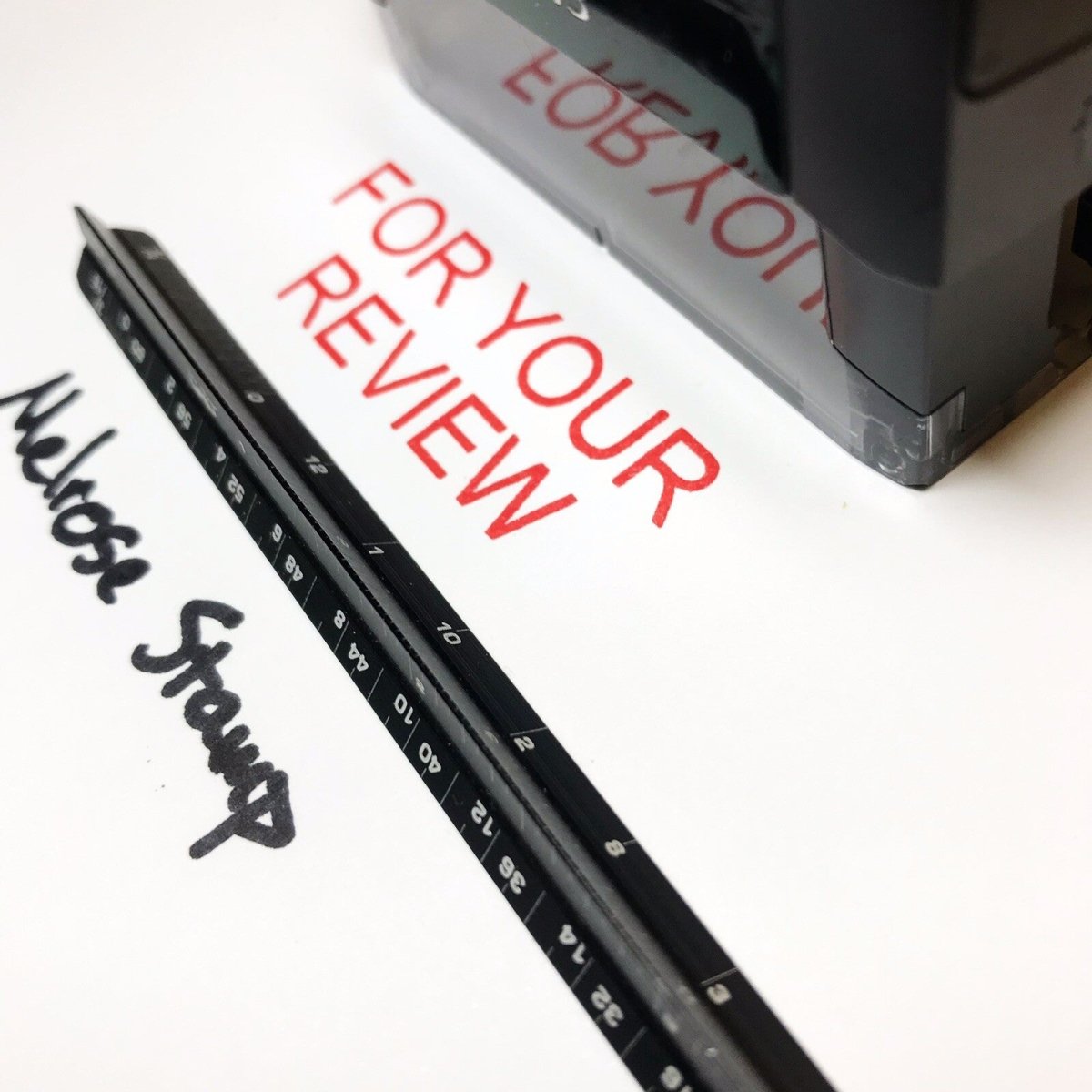 For Your Review Rubber Stamp Red Ink Self Inking Ideal 4913 - Melrose Stamp Co