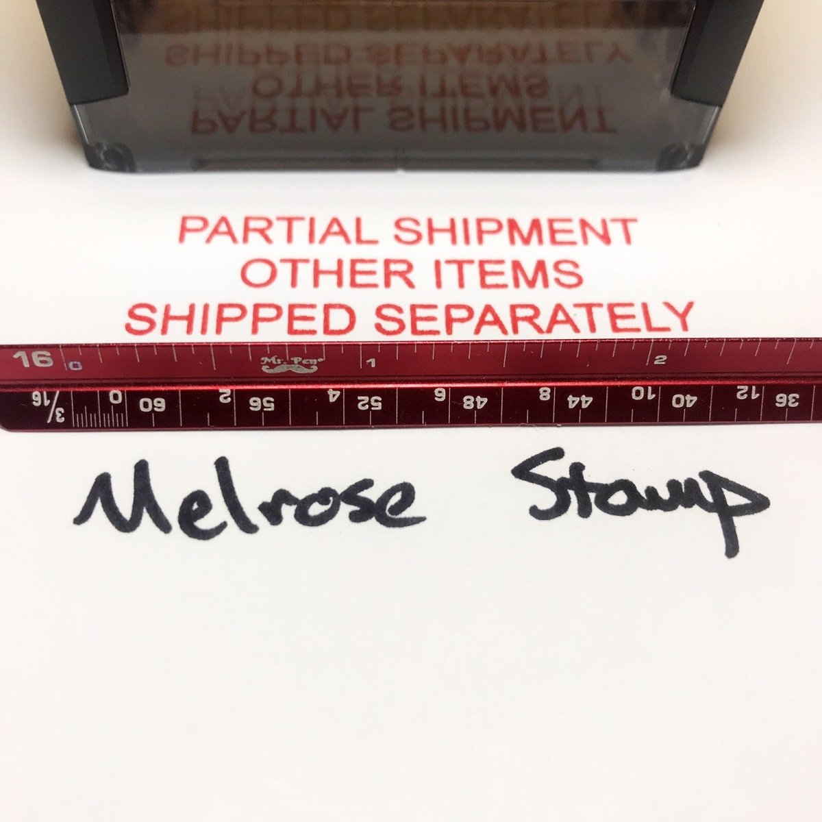 Partial Shipment Other Items Shipped Separately Rubber Stamp Red Ink Ideal4913 - Melrose Stamp Co