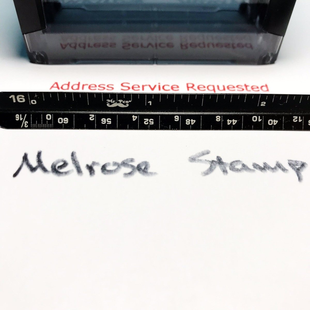 Address Service Requested Self Inking Rubber Stamp Red Ink Ideal 4913 - Melrose Stamp Co