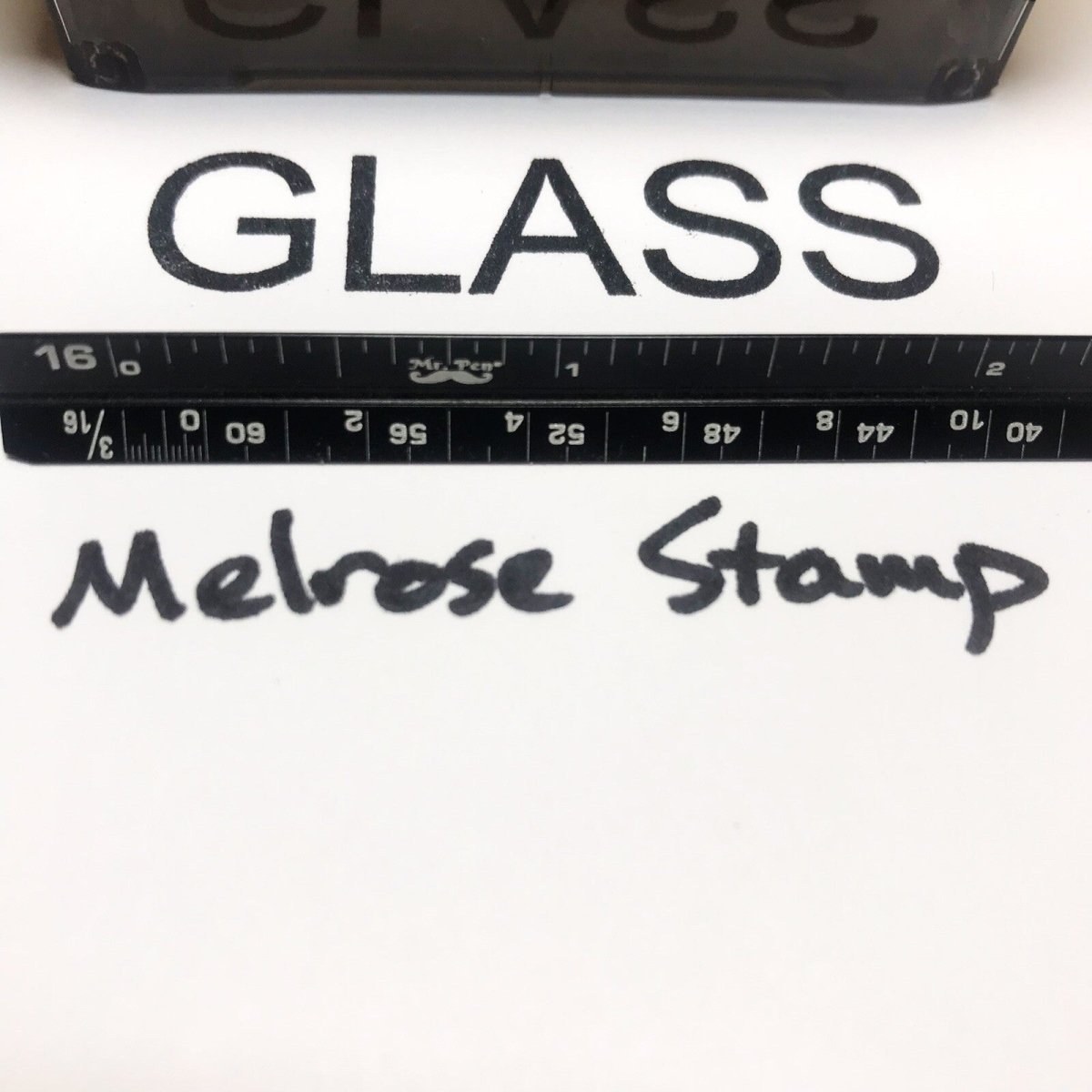Glass Rubber Stamp Black Ink Self Inking Ideal 4913 - Melrose Stamp Co