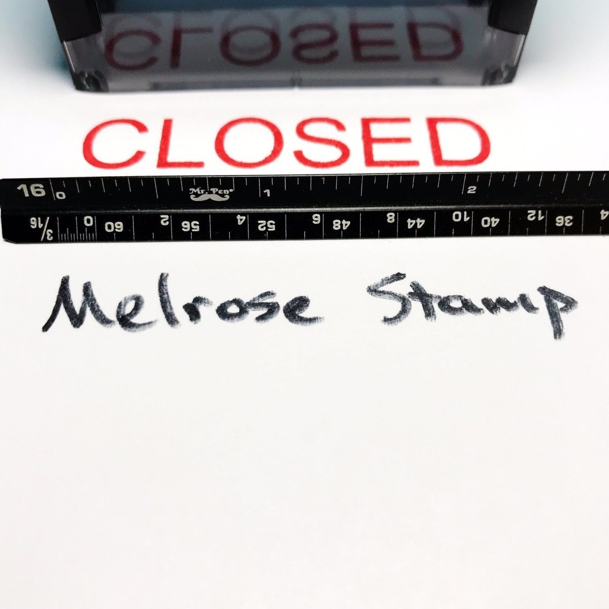 Closed Rubber Stamp Red Ink Self Inking Ideal 4913 - Melrose Stamp Co
