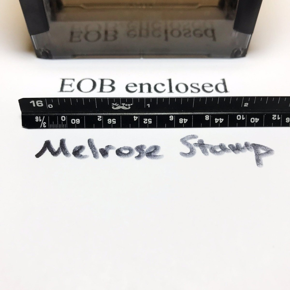 EOB Enclosed Rubber Stamp Black Ink Self Inking Ideal 4913 - Melrose Stamp Co