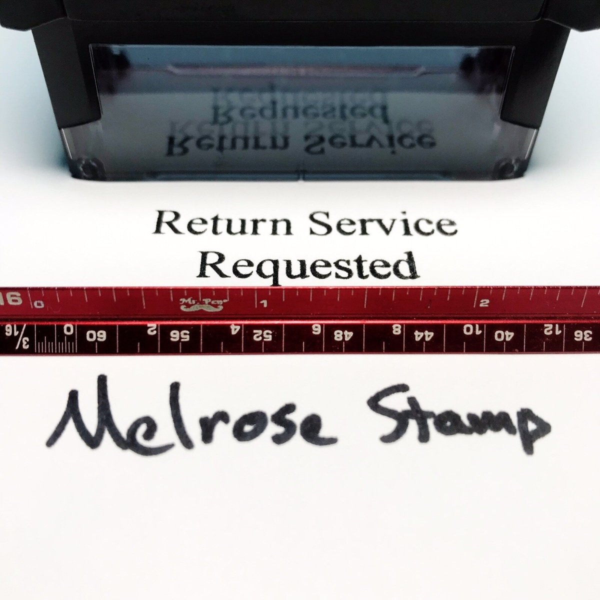 Return Service Requested Rubber Stamp Black Ink Self Inking Ideal 4913 - Melrose Stamp Co
