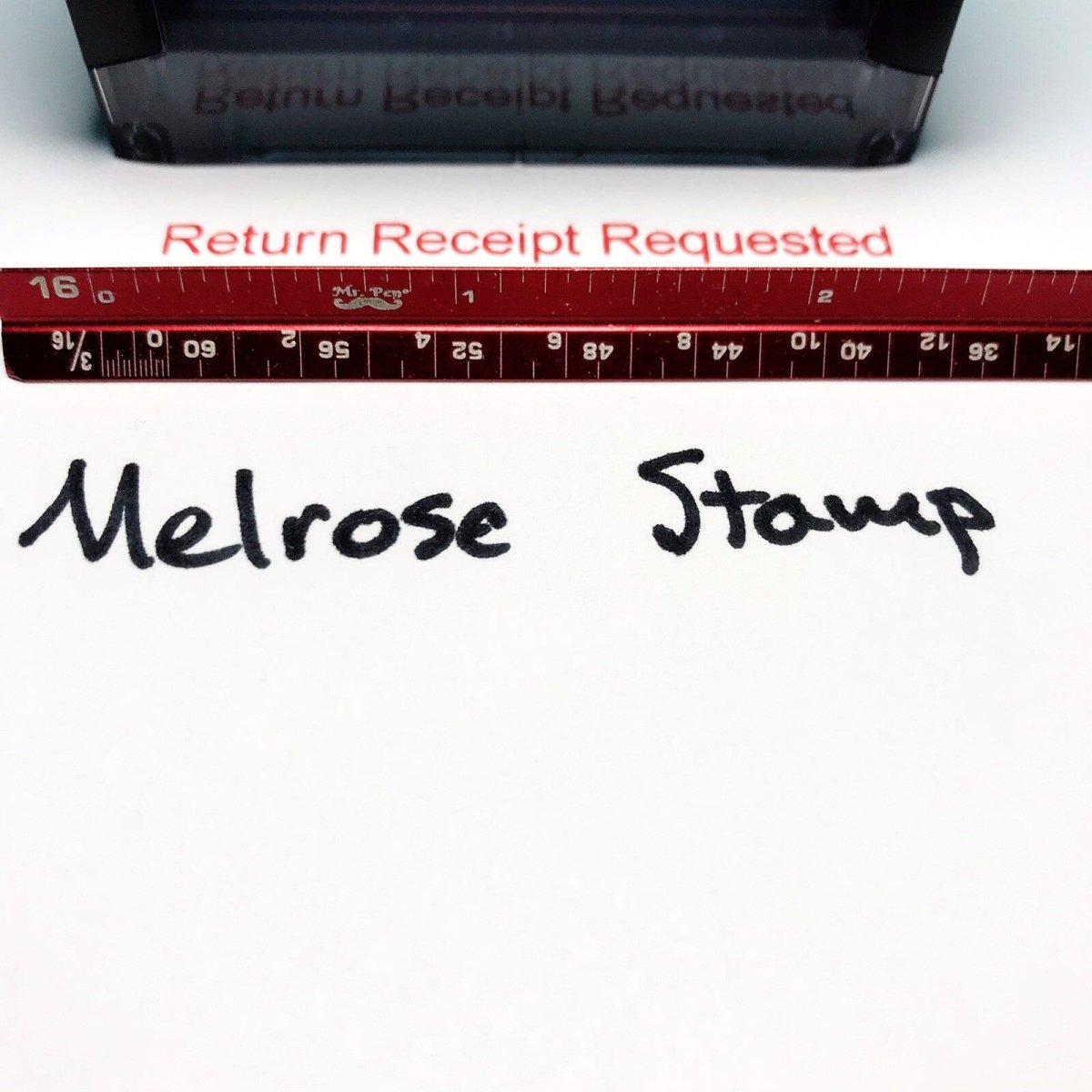 Return Receipt Requested Rubber Stamp Red Ink Self Inking Ideal 4913 - Melrose Stamp Co