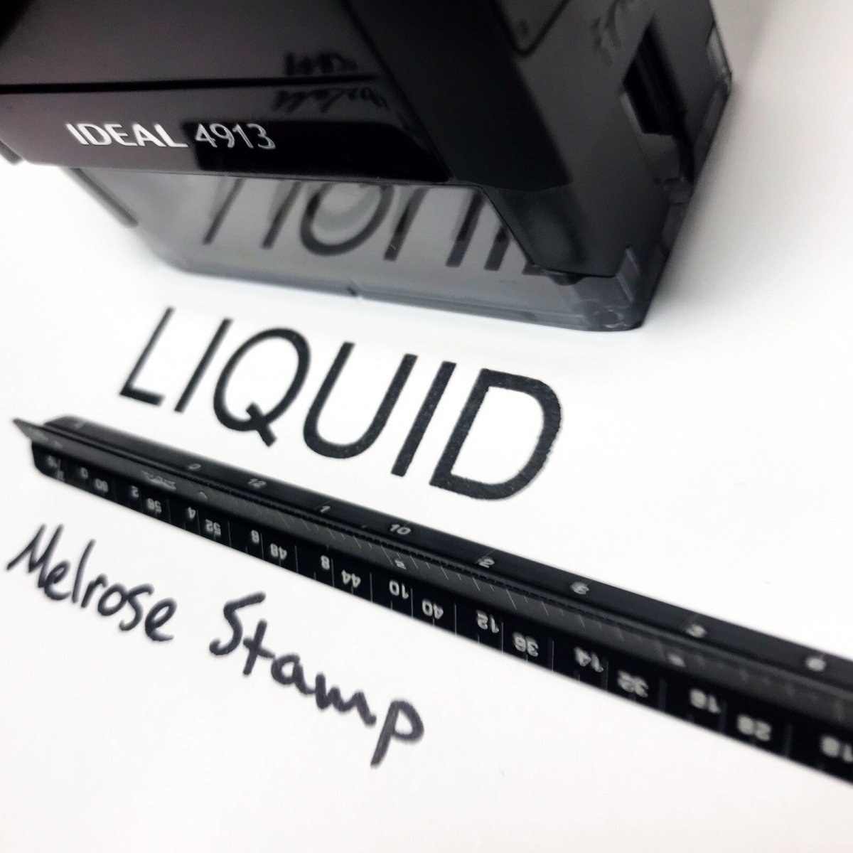 Liquid Rubber Stamp Black Ink Self Inking Ideal 4913 - Melrose Stamp Co