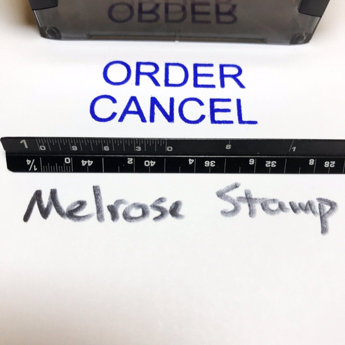 Order Cancel Rubber Stamp Blue Ink Self Inking Ideal 4913 - Melrose Stamp Co