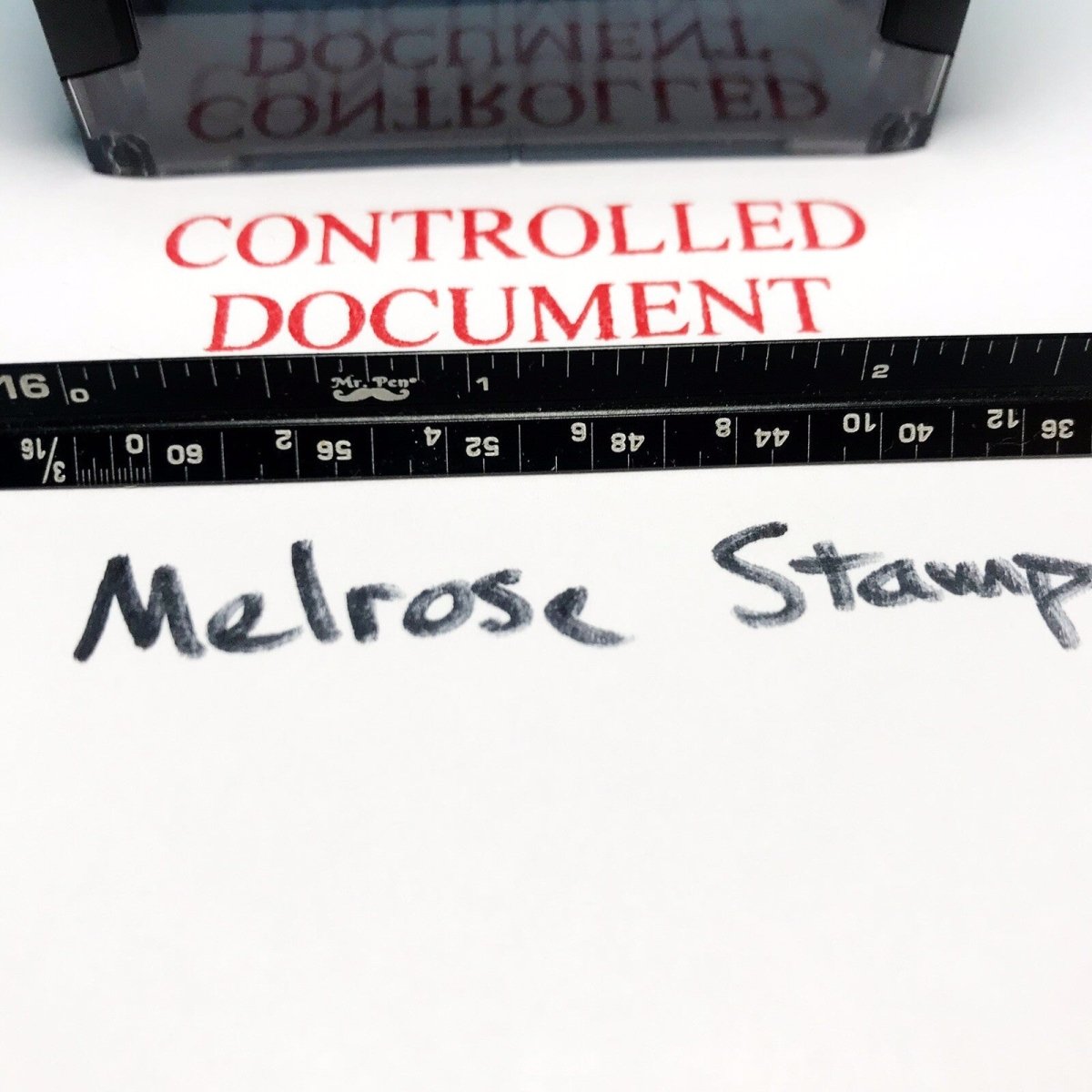 Controlled Document Rubber Stamp Red Ink Self Inking Ideal 4913 - Melrose Stamp Co