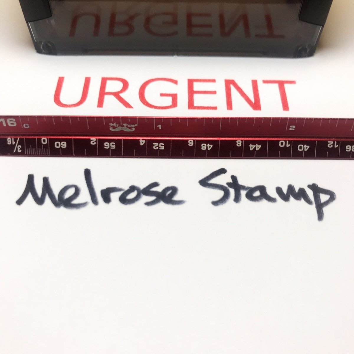 Urgent Rubber Stamp Red Ink Self Inking Ideal 4913 - Melrose Stamp Co