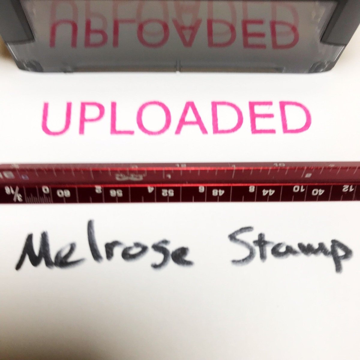 Uploaded Rubber Stamp Pink Ink self inking Ideal 4913 - Melrose Stamp Co