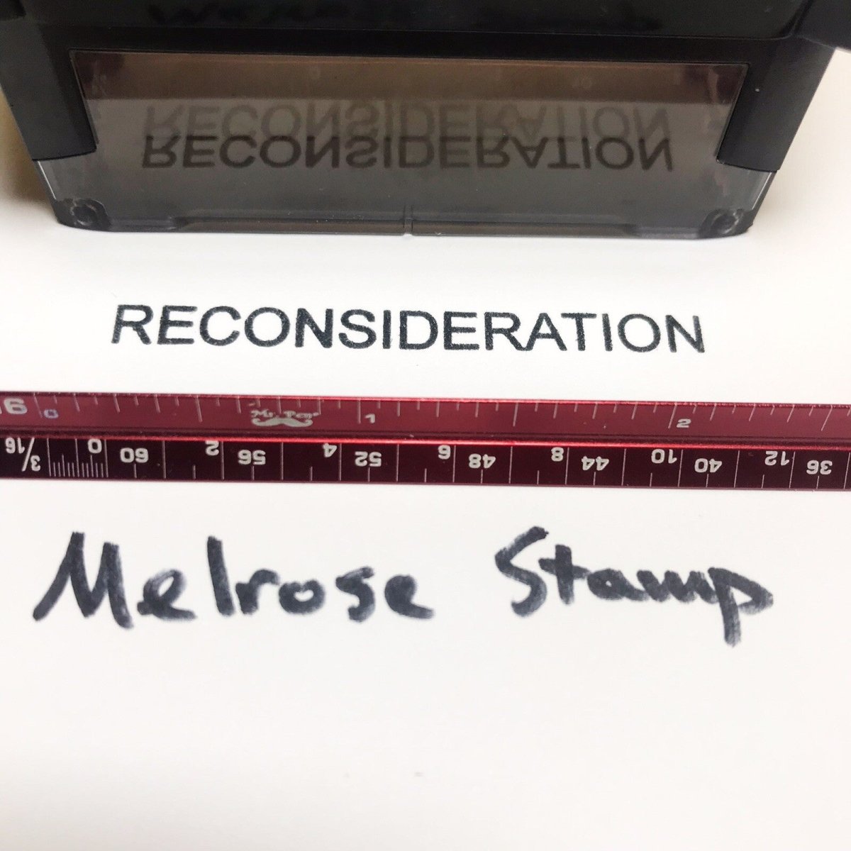 Reconsideration Rubber Stamp Black Ink Self Inking Ideal 4913 - Melrose Stamp Co