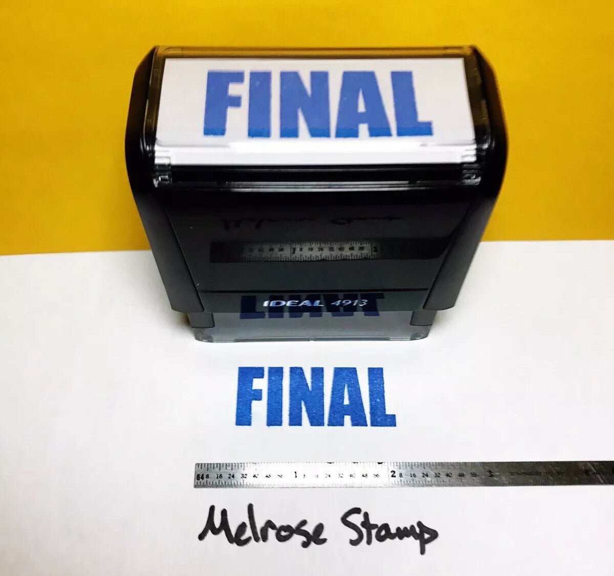 Final Rubber Stamp Blue Ink Self Inking Ideal 4913 - Melrose Stamp Co