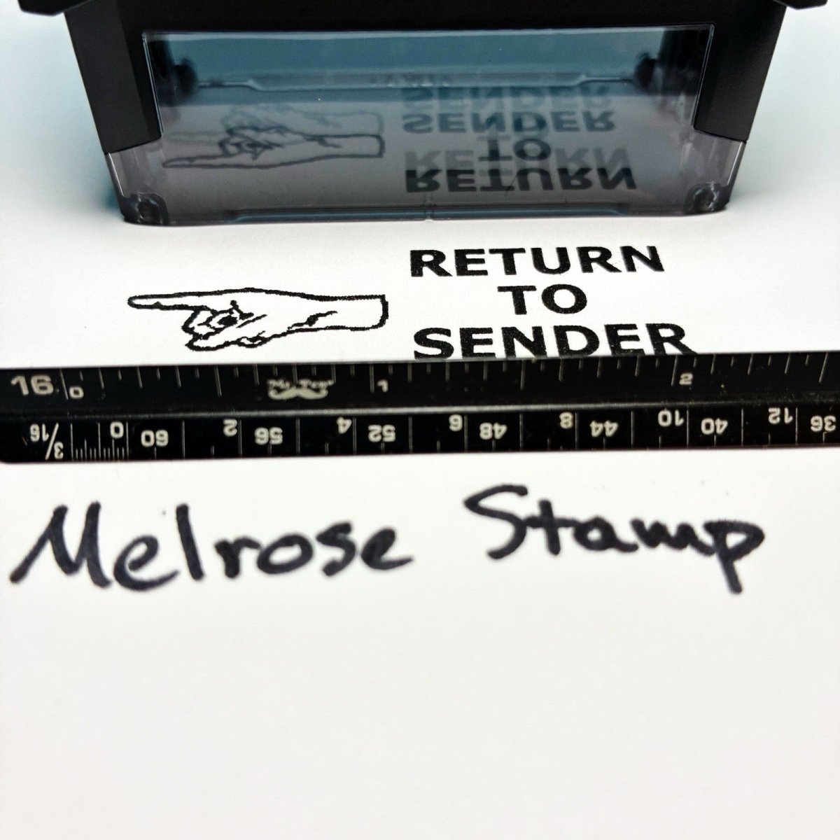 Return To Sender With Hand Rubber Stamp Black Ink Self Inking Ideal 4913 - Melrose Stamp Co