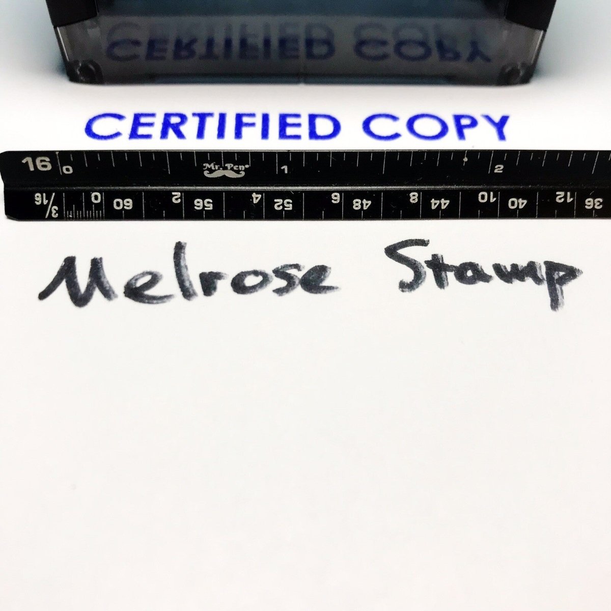 Certified Copy Rubber Stamp Blue Ink Self Inking Ideal 4913 - Melrose Stamp Co