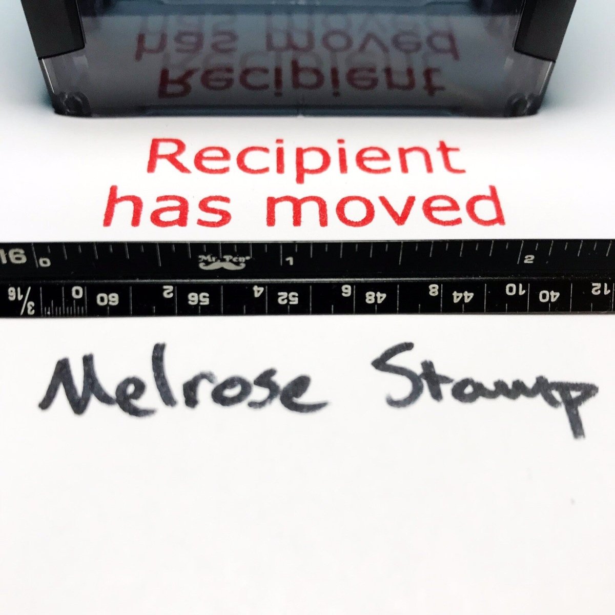Recipient Has Moved Rubber Stamp Red Ink Self Inking Ideal 4913 - Melrose Stamp Co
