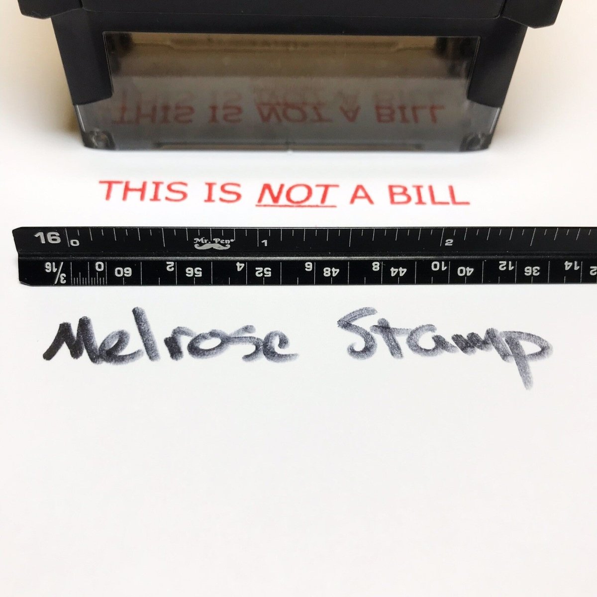 This Is Not A Bill Rubber Stamp Red Ink Self Inking Ideal 4913 - Melrose Stamp Co
