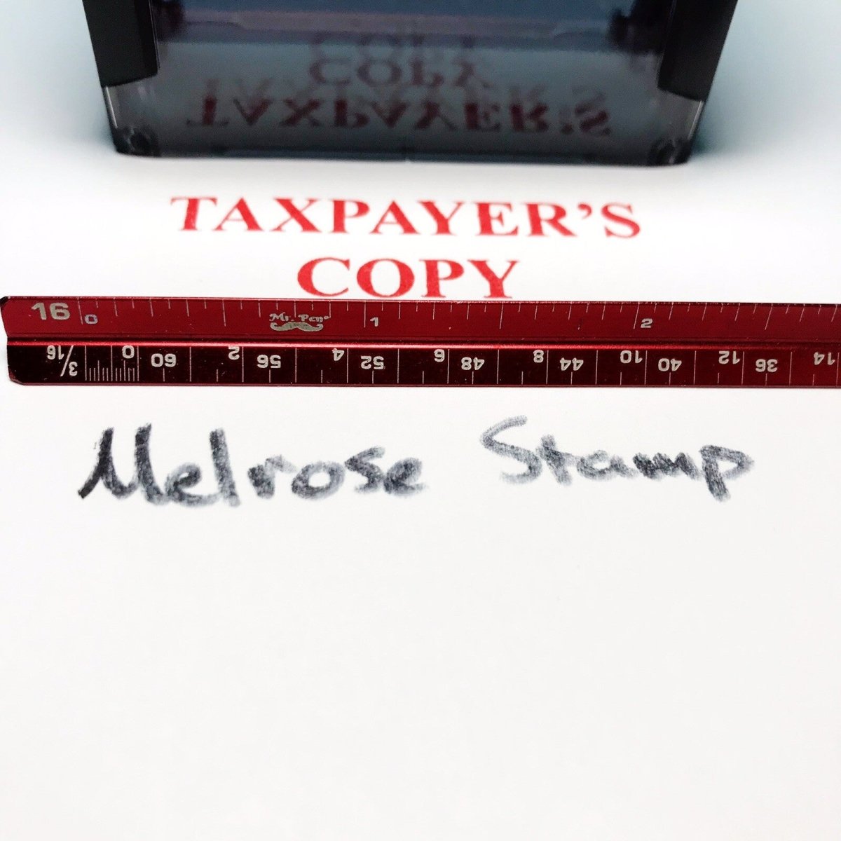 Taxpayer’s Copy Rubber Stamp Red Ink Self Inking Ideal 4913 - Melrose Stamp Co