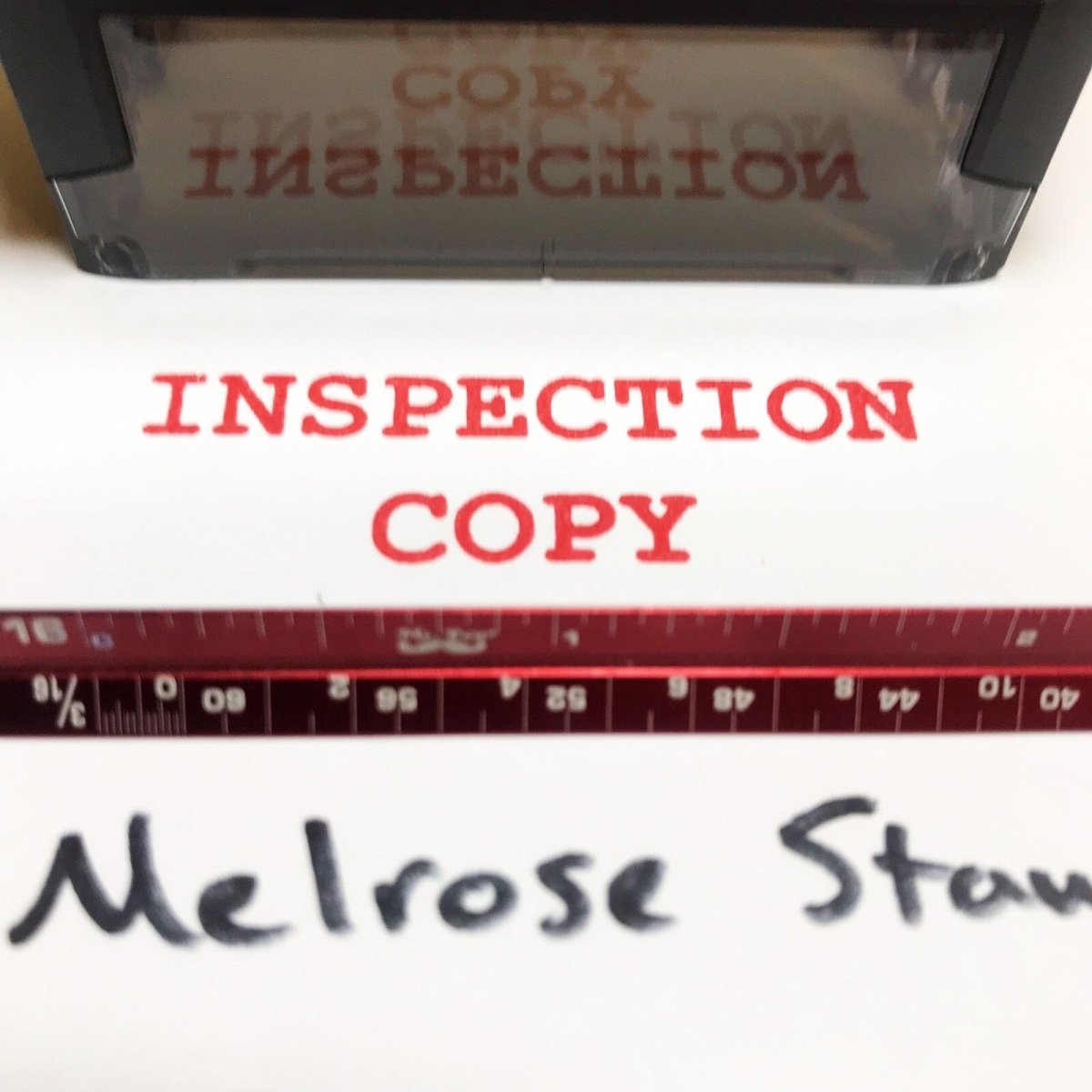 Inspection Copy Rubber Stamp Red Ink Self Inking Ideal 4913 - Melrose Stamp Co
