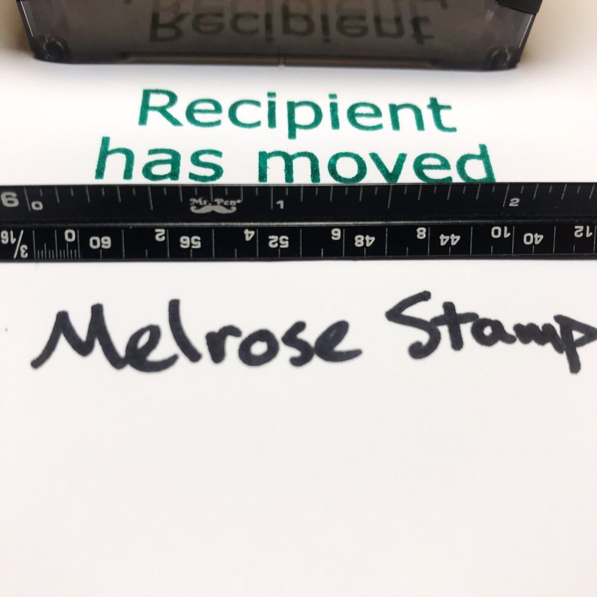 Recipient Has Moved Rubber Stamp Green Ink Self Inking Ideal 4913 - Melrose Stamp Co