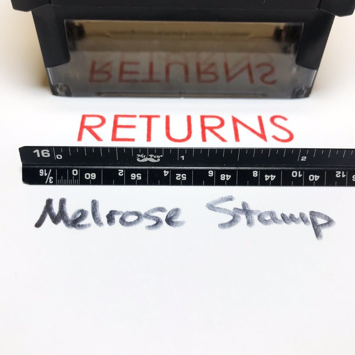 Returns Rubber Stamp Red Ink Self Inking Ideal 4913 - Melrose Stamp Co