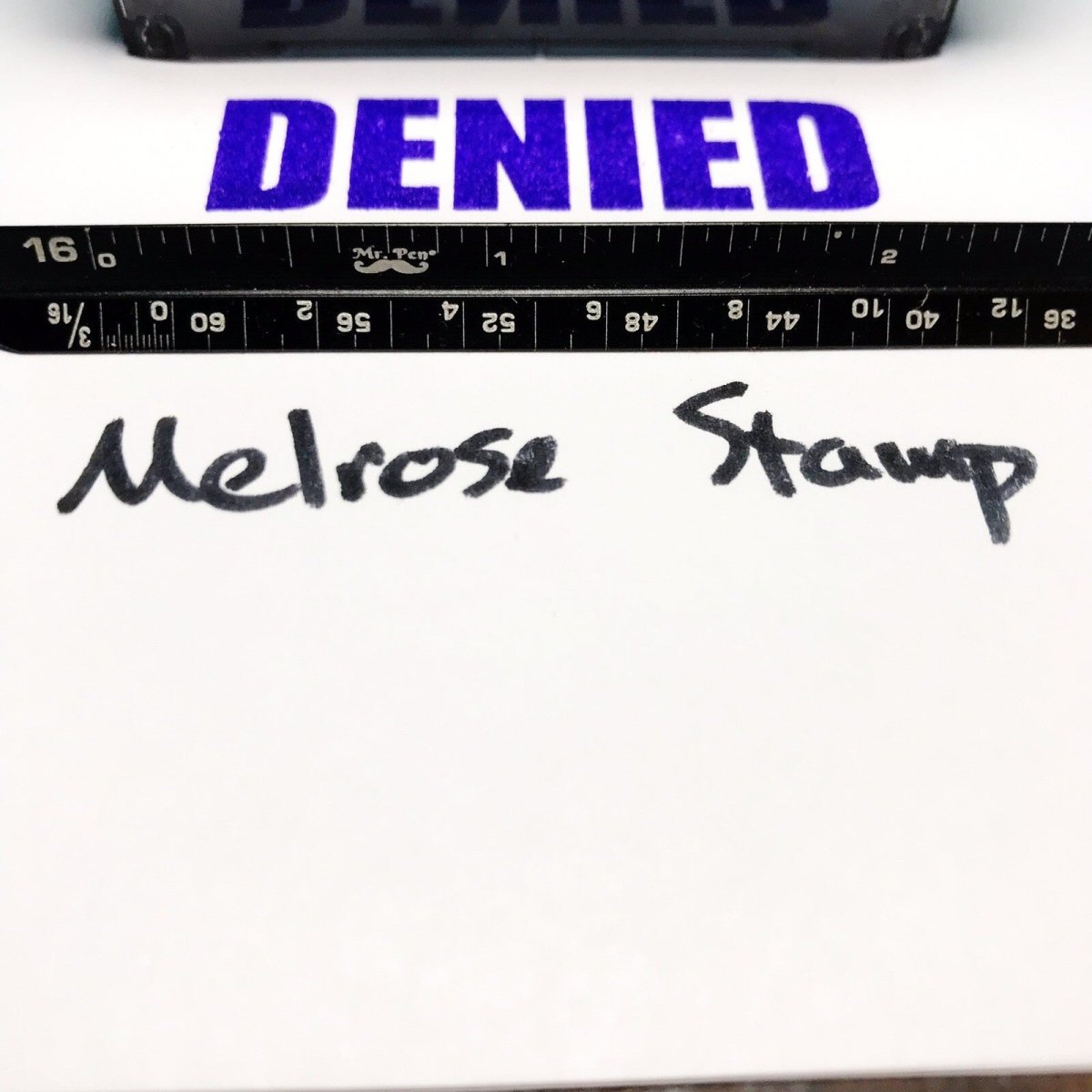 Denied Rubber Stamp Purple Ink Self Inking Ideal 4913 - Melrose Stamp Co