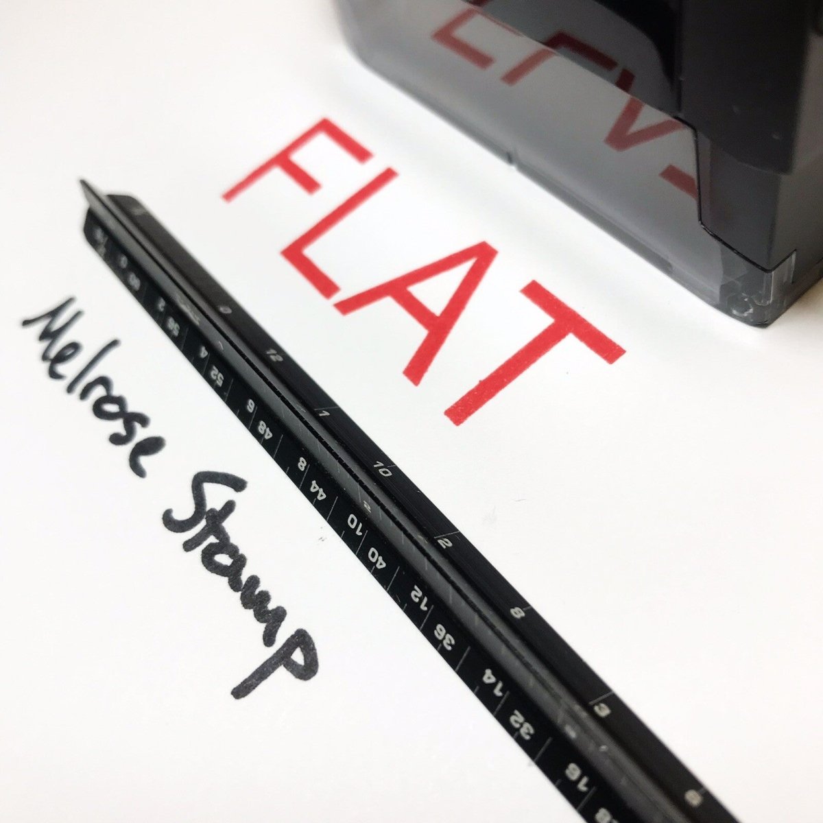 Flat Rubber Stamp Red Ink Self Inking Ideal 4913 Large - Melrose Stamp Co