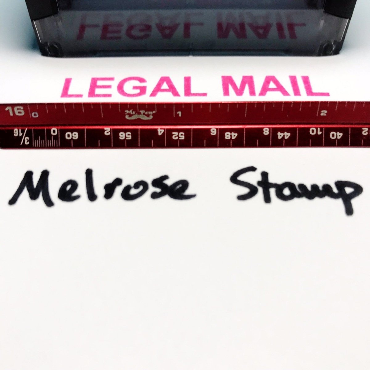 Legal Mail Rubber Stamp Pink Ink Self Inking Ideal 4913 - Melrose Stamp Co