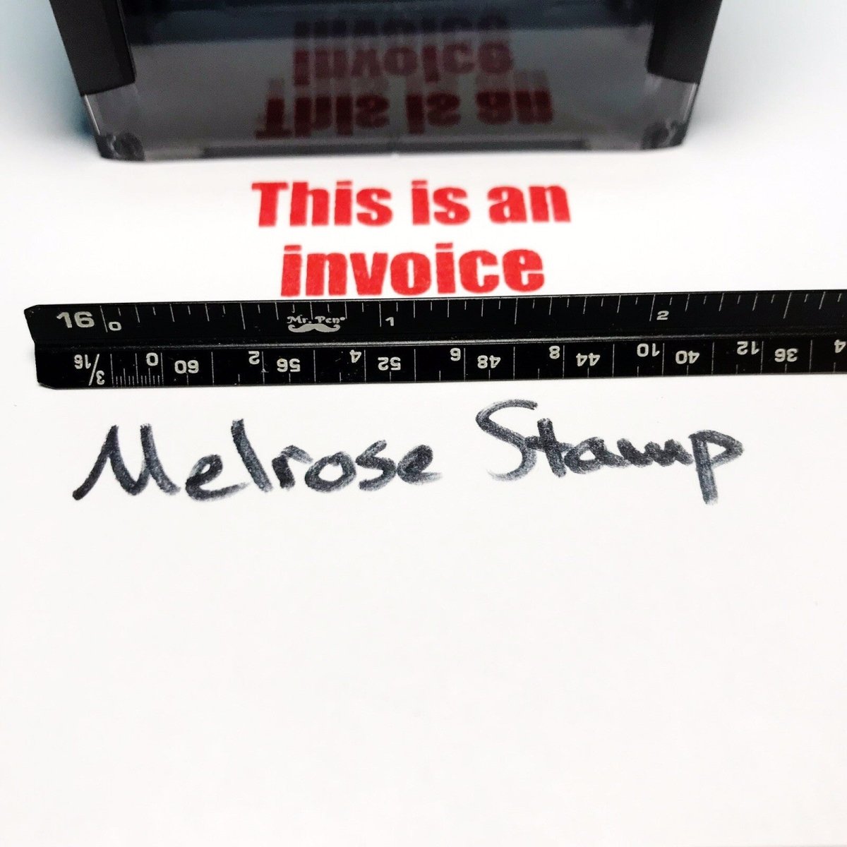 This Is An Invoice Rubber Stamp Red Ink Self Inking Ideal 4913 - Melrose Stamp Co