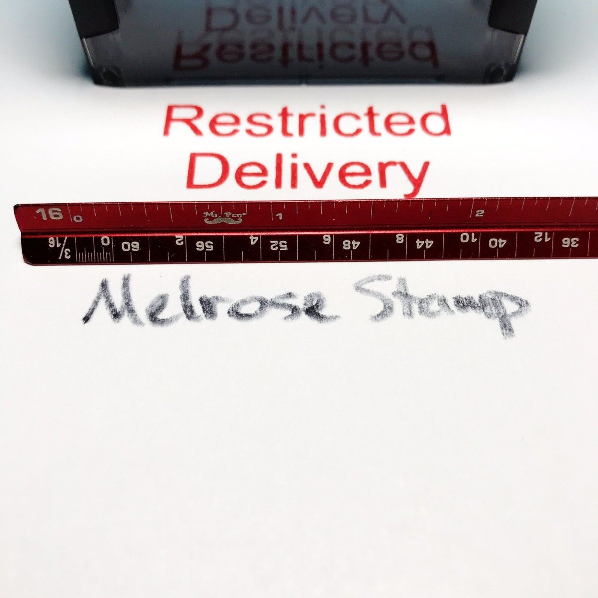 Restricted Delivery Rubber Stamp Red Ink Ideal 4913 - Melrose Stamp Co