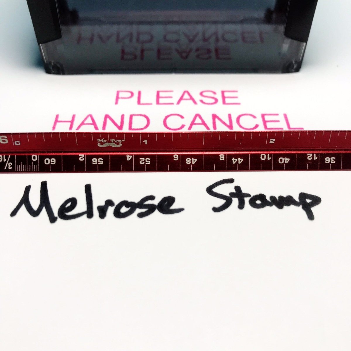 Please Hand Cancel Rubber Stamp Pink Ink Self Inking Ideal 4913 - Melrose Stamp Co