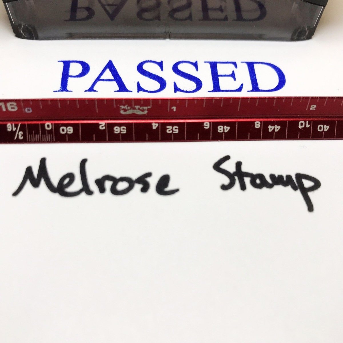 Passed Rubber Stamp Blue Ink Self Inking Ideal 4913 - Melrose Stamp Co