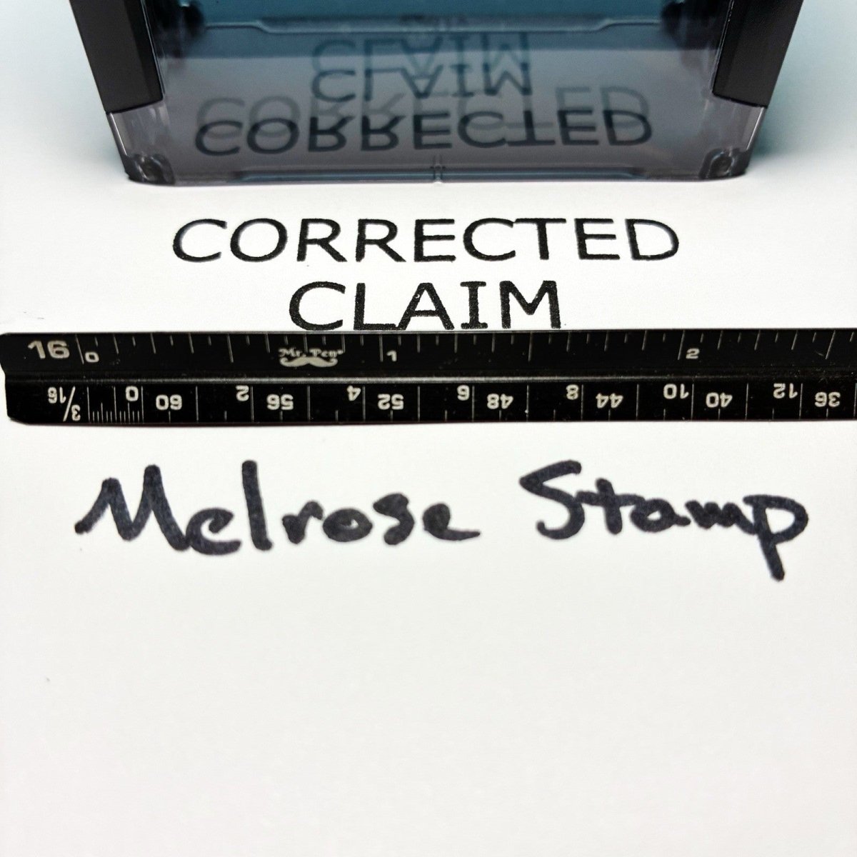 Corrected Claim Rubber Stamp Black Ink Self Inking Ideal 4913 - Melrose Stamp Co