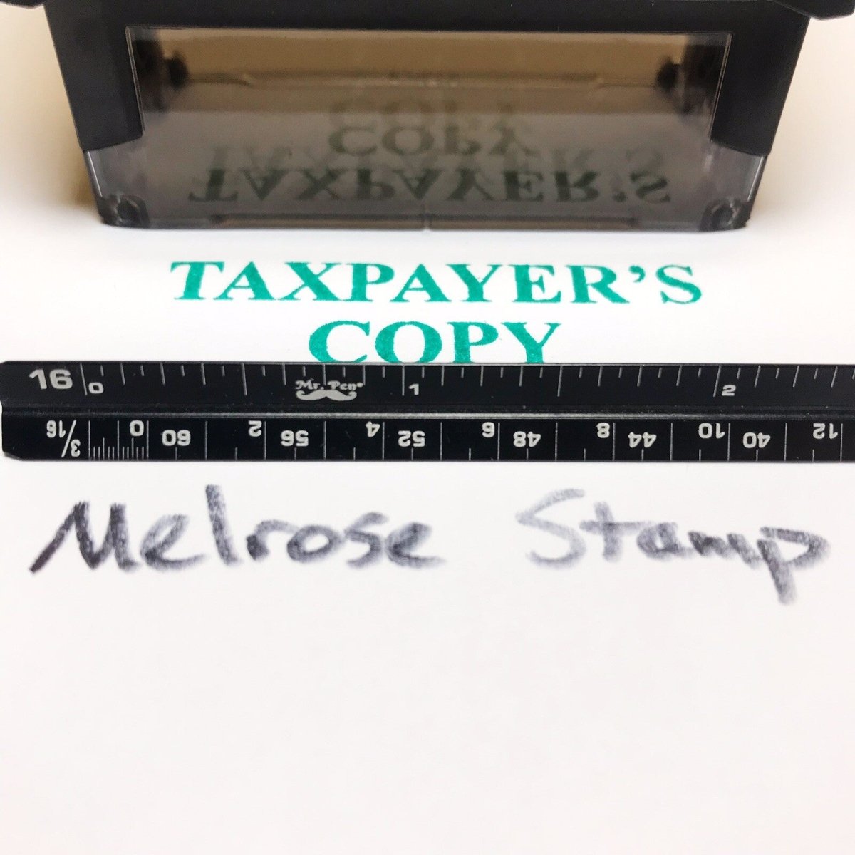 Taxpayer’s Copy Rubber Stamp Green Ink Self Inking Ideal 4913 - Melrose Stamp Co