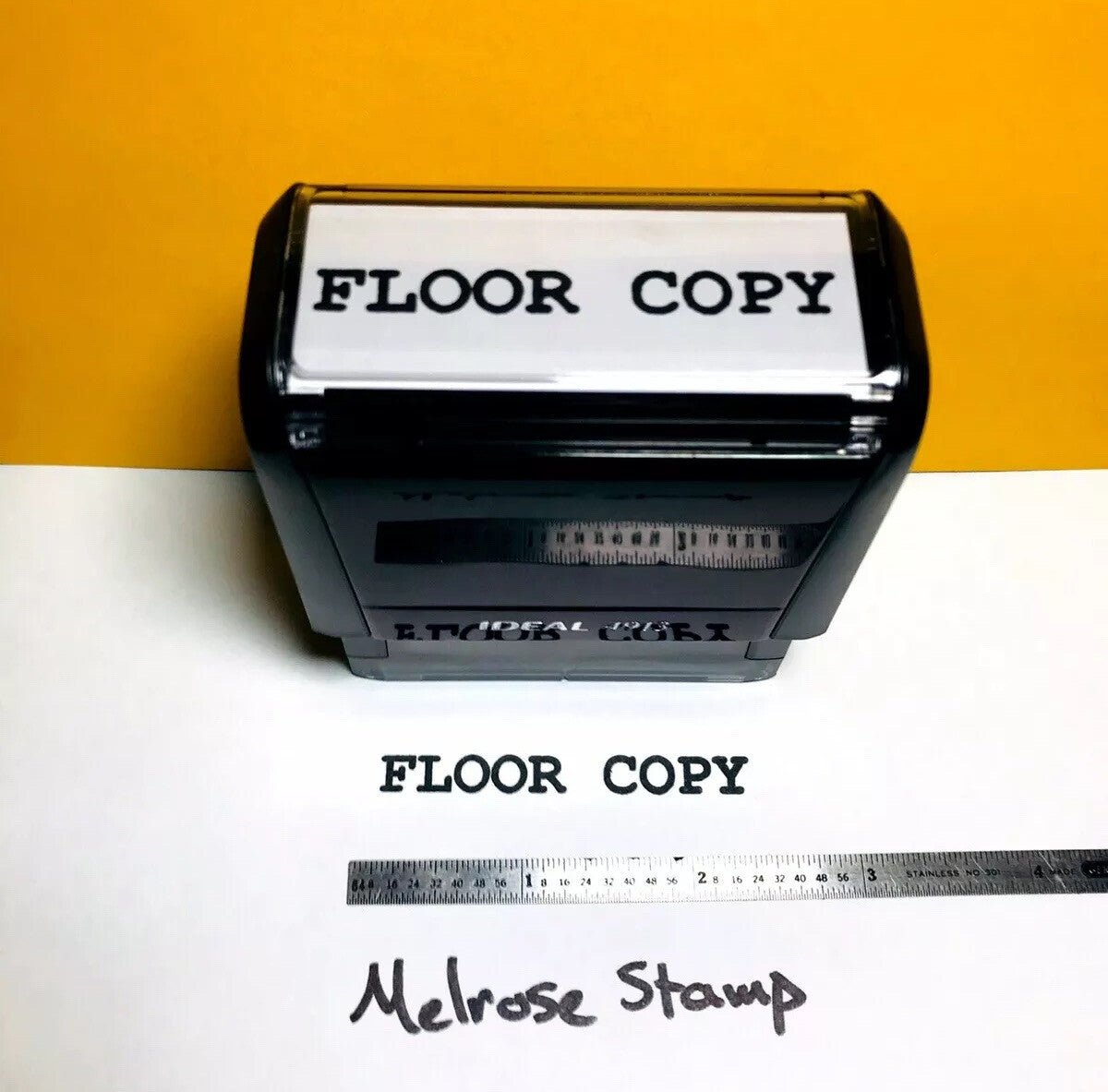Floor Copy Rubber Stamp Black Ink Self Inking Ideal 4913 - Melrose Stamp Co