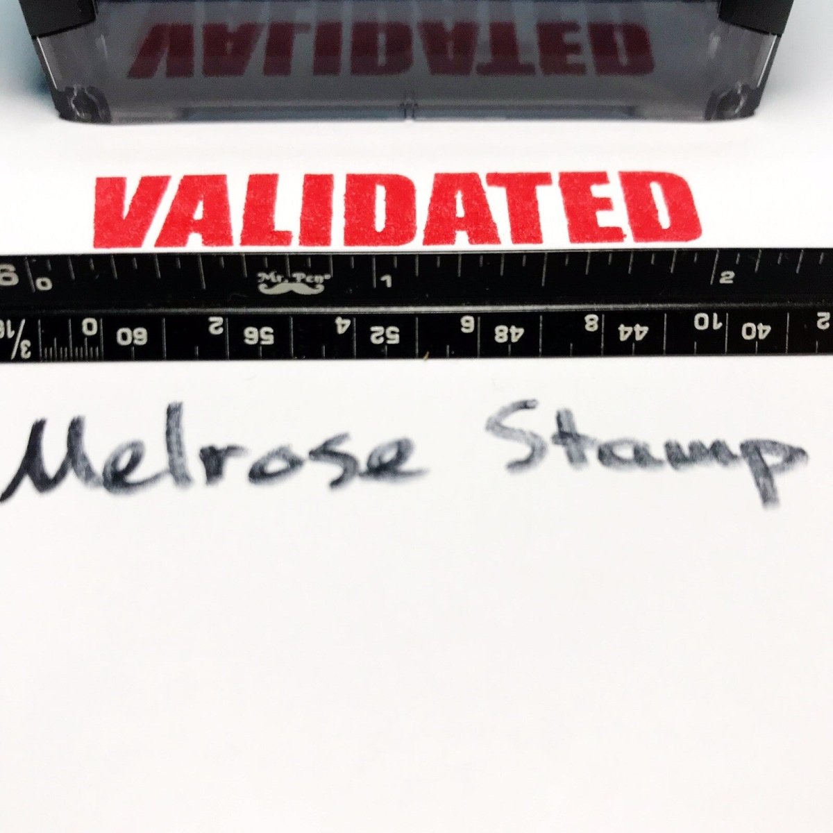 Validated Rubber Stamp Red Ink Self Inking Ideal 4913 - Melrose Stamp Co